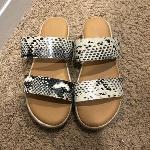 BAMBOO Snake Skin Sandals - size 8